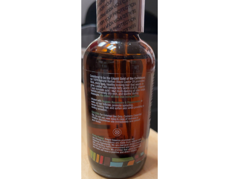 Kreyol Essence Haitian Black Castor Oil, Rosemary Peppermint, 2 oz/60 mL