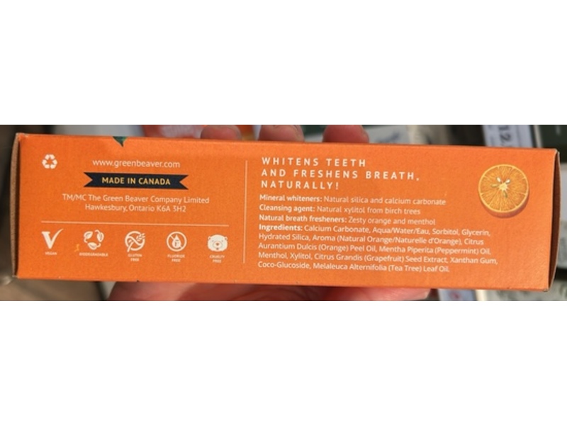 Green Beaver Toothpaste, Zesty Orange, 2.5 fl oz/75 mL