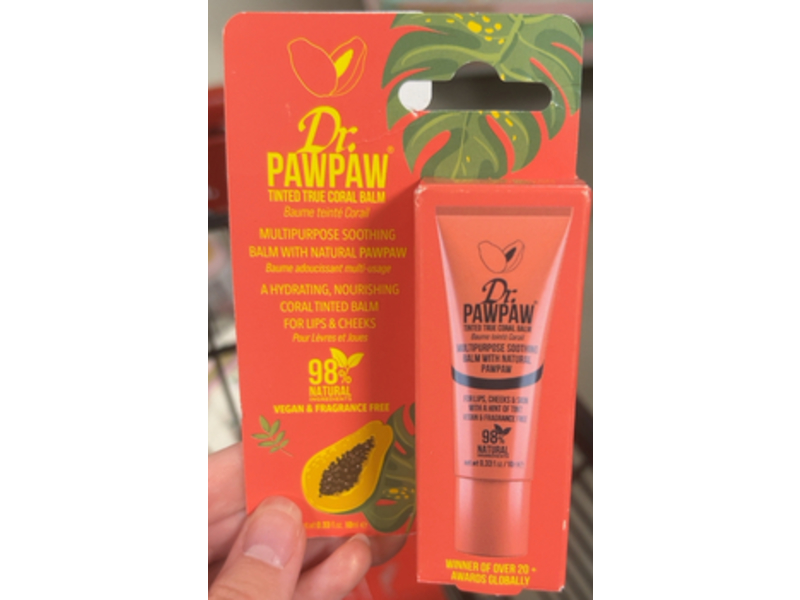 Dr.PAWPAW Tinted True Coral Balm, 0.33 fl oz/10 mL