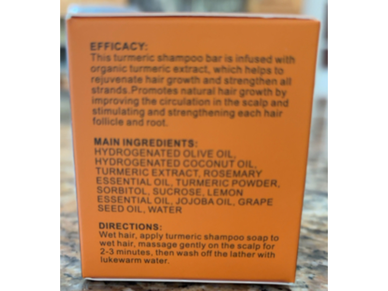 Tamoskiny Turmeric Coconut Oil Shampoo Bar, 4.2 oz/120 g, Pack Of 2