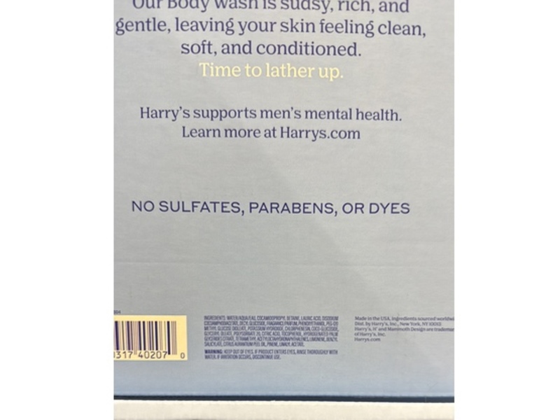 Harry's Stone Body Wash, Charcoal & Lime, 30 fl oz/887 mL, 2 Pack