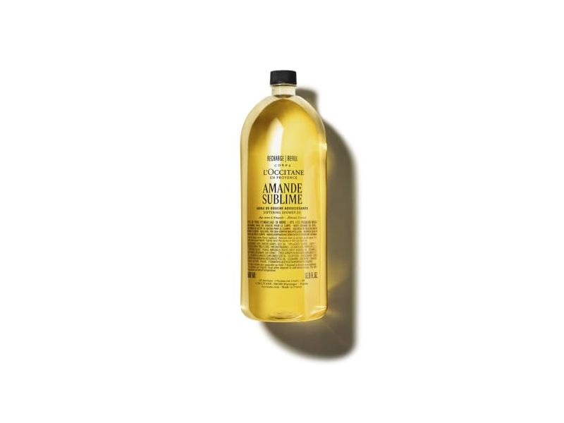 L'Occitane En Provence Amande Sublime Softening Shower Oil Refill, Almond, 16.9 fl oz/500 mL