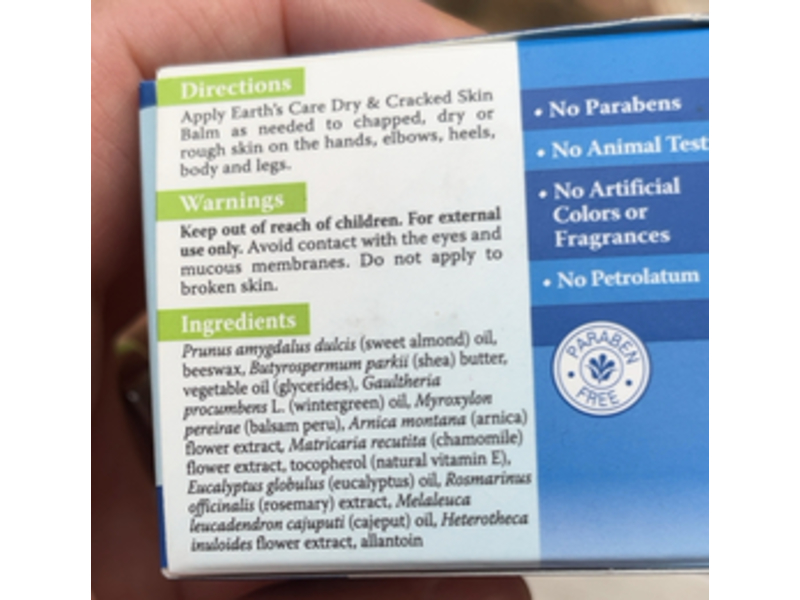 Earth's Care Dry & Cracked Skin Balm, Shea Butter, Arnica & Cajeput Oil, 2.5 oz/71 g