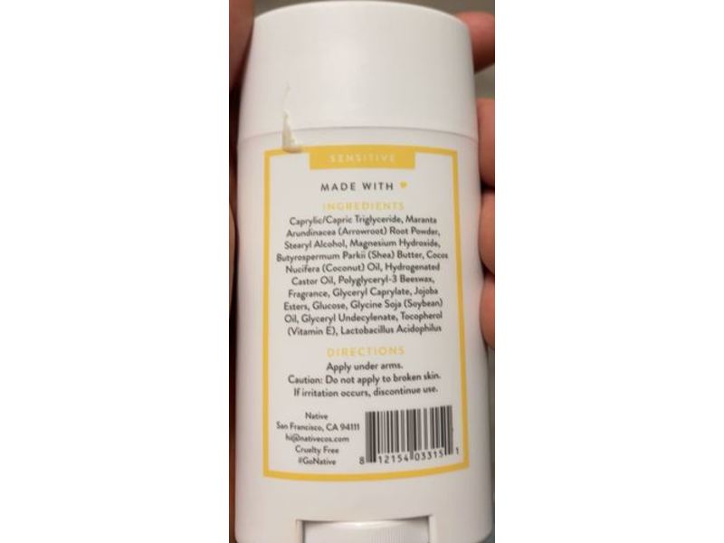 Native Deodorant, Buttercream & French Vanilla, Sensitive, 2.65 oz/75 g