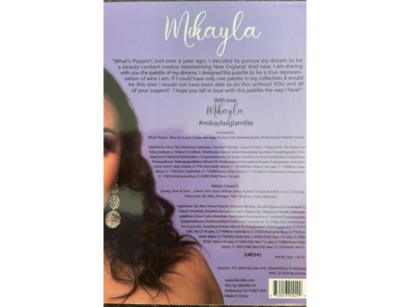 Glamlite Mikayla Eyeshadow Palette, 1.26 oz/36 g
