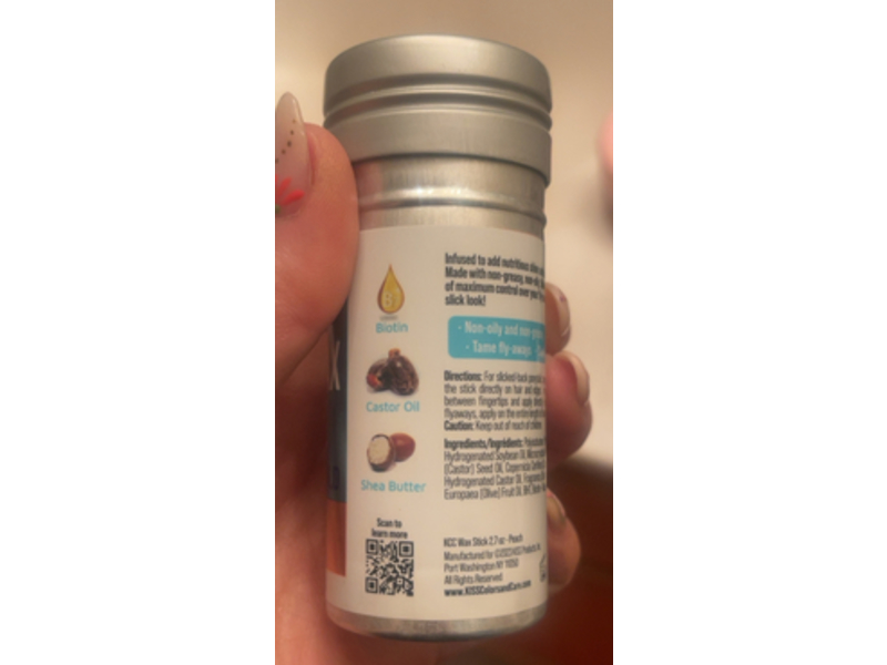 Kiss Colors & Care Hair Wax Stick, Peach, 2.7 oz/76 g