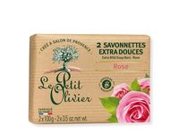 Le Petit Olivier Extra Mild Soap Bars, Rose, 3.5 oz/100 g, Pack Of 2 - Image 2