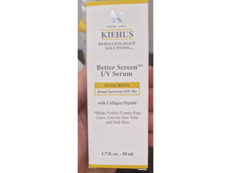 Kiehl's Better Screen Uv Serum Sunscreen, SPF 50+, Collagen Peptide, 1.7 fl oz/50 mL