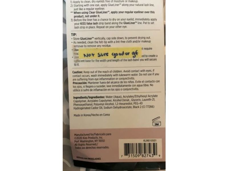 Kiss Lash Glue And Eyeliner In One, Black 0.02 oz, Pack Of 2