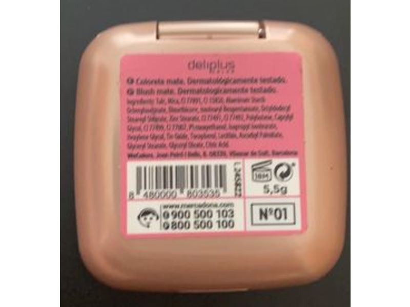 Deliplus Blush Mate Compact Powder, Nº01, 5.5 g
