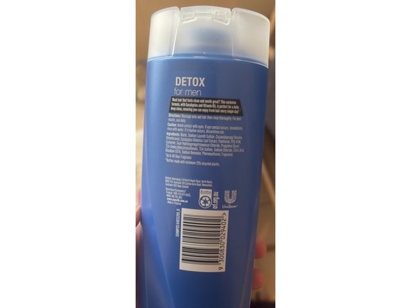 Sunsilk Men Detox Shampoo, Citrus & Sandalwood, 350 mL