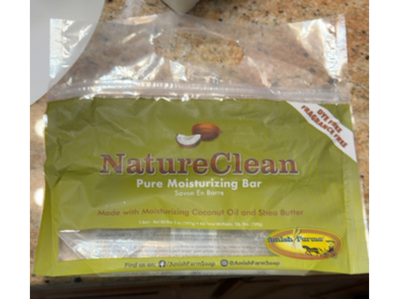 Amish Farms Nature Clean Pure Moisturizing Bar, Coconut Oil & Shea Butter, 5 oz/141 g, Pack of 5