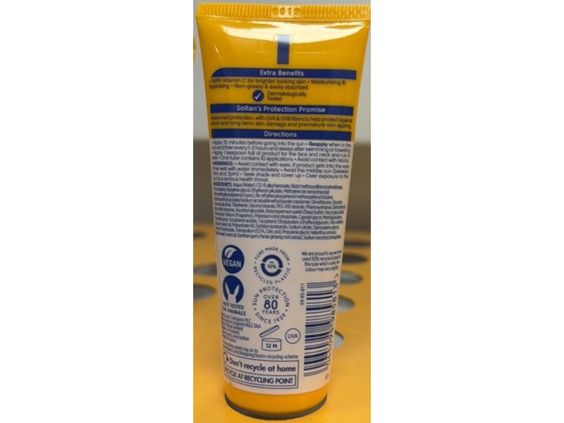 Boots Soltan Brightening Protect & Moisturise Facial Sun Care, SPF 50, 50 mL