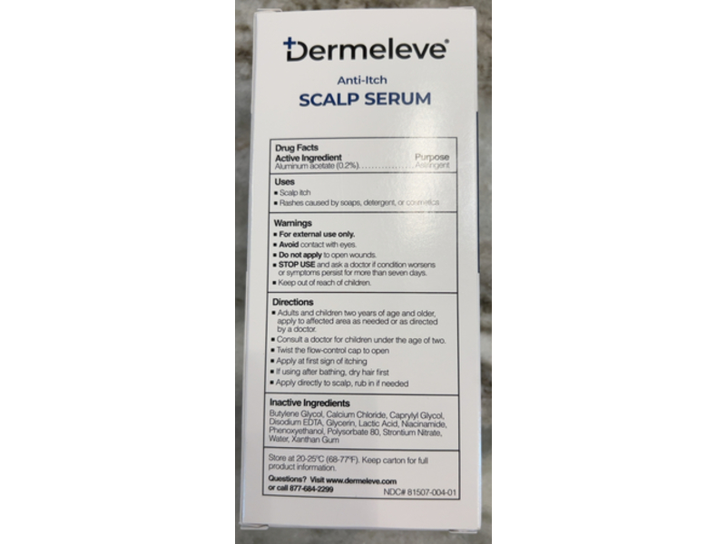 Dermeleve Anti-Itch Scalp Serum, 3 fl oz/89 mL