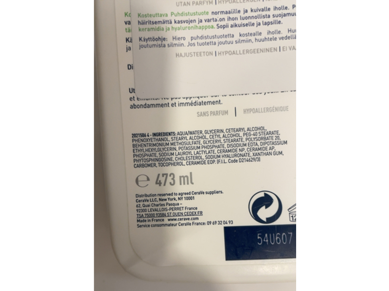 CeraVe Hydrating Cleanser,16 fl oz/473 mL