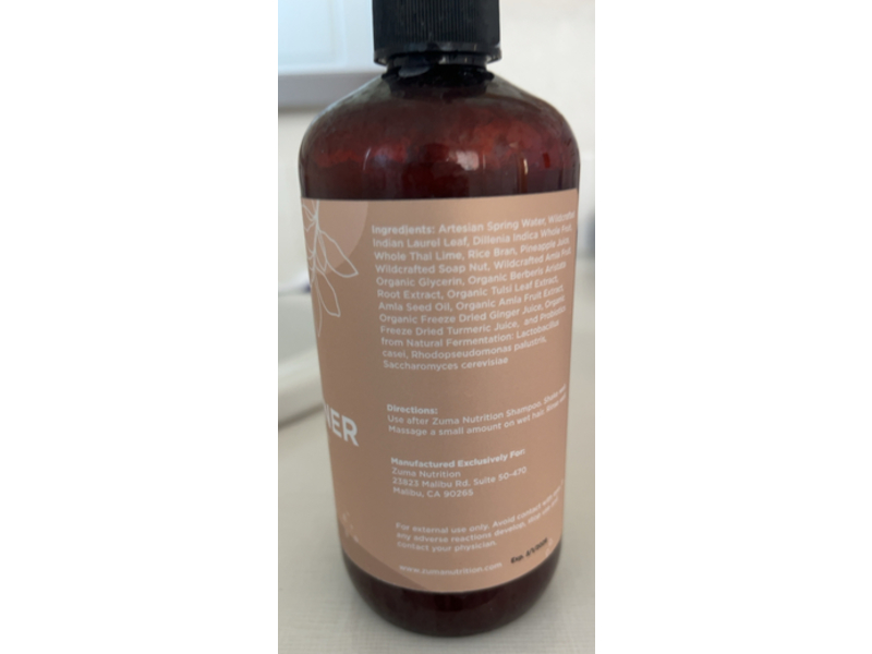 Zuma Nutrition Organic Conditioner, Enzymes & Probiotics, 12 fl oz/354 mL