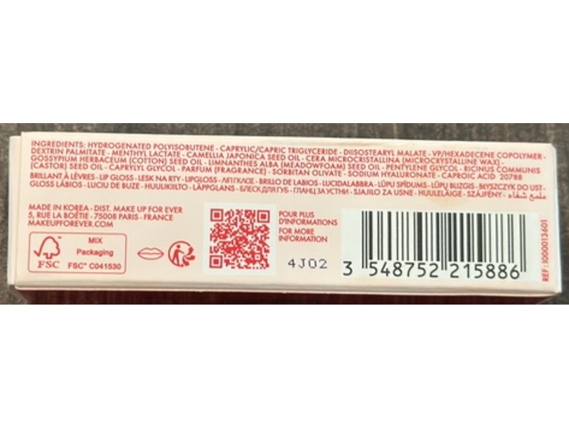 Make Up For Ever Super Boost Lip Gloss, 01 Crystal, 0.3 fl oz/9 mL
