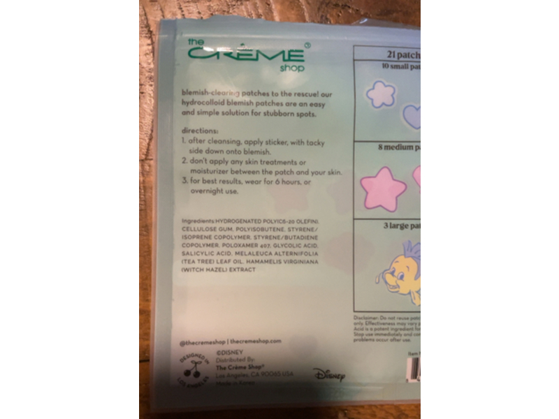 The Creme Shop Ariel Hydrocolloid Blemish Patches, Glycolic Acid, 0.14 oz/4 g