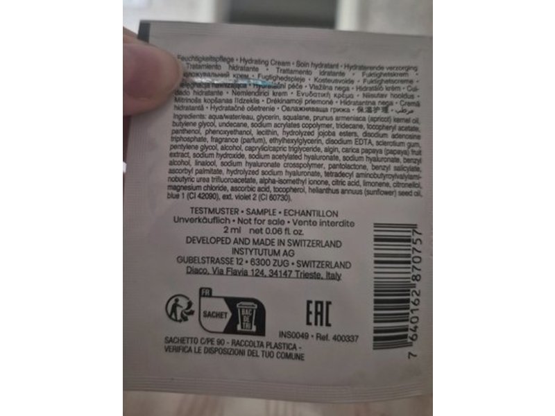 Instytutum Hydra Fusion 4D Hydrating Water Brust Cream, 2 mL