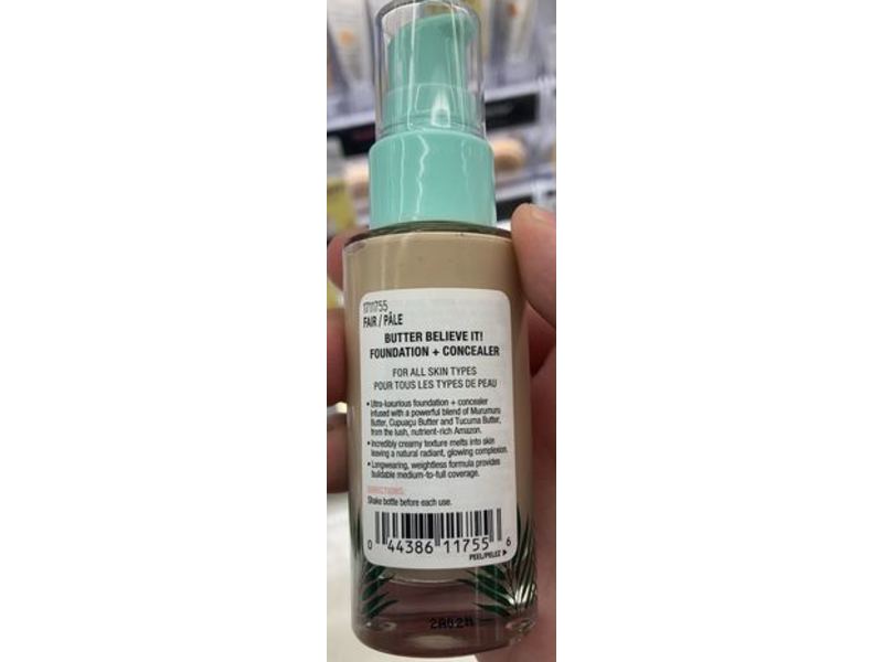 Physicians Formula Foundation + Concealer, Butter Believe It, Fair, 1 fl oz/30 mL