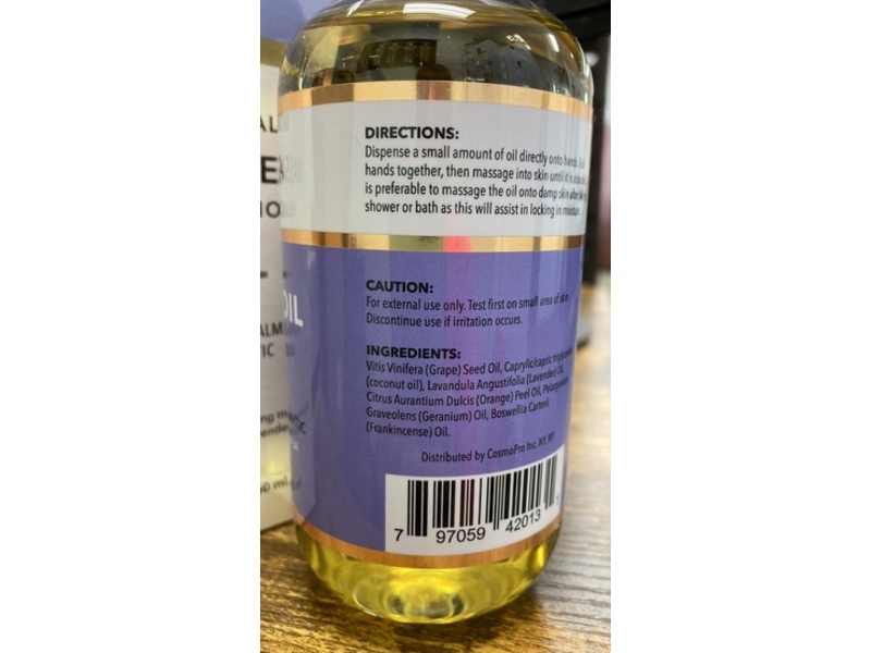 Cosmetasa Natural Massage Oil, Lavender Oil, 8.8 fl oz/260 mL