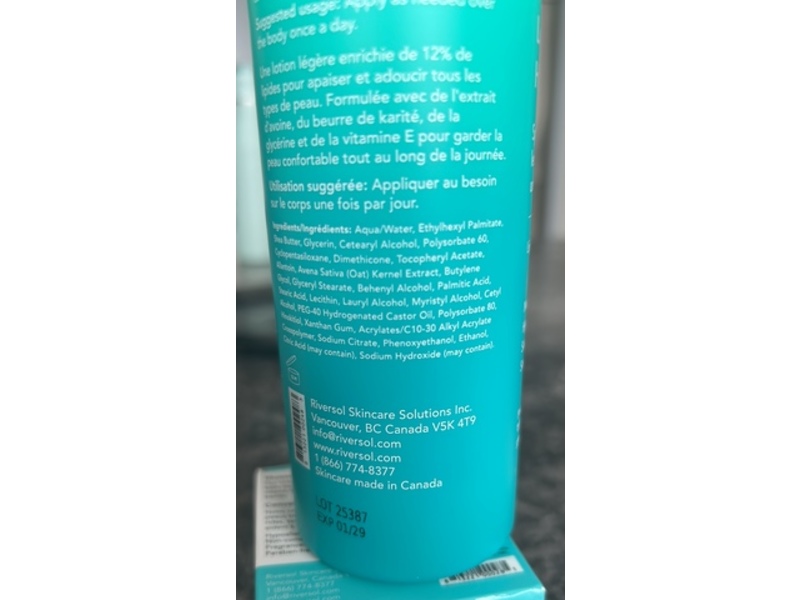 Riversol Hydrating Body Lotion, 1.8 fl oz/320 mL