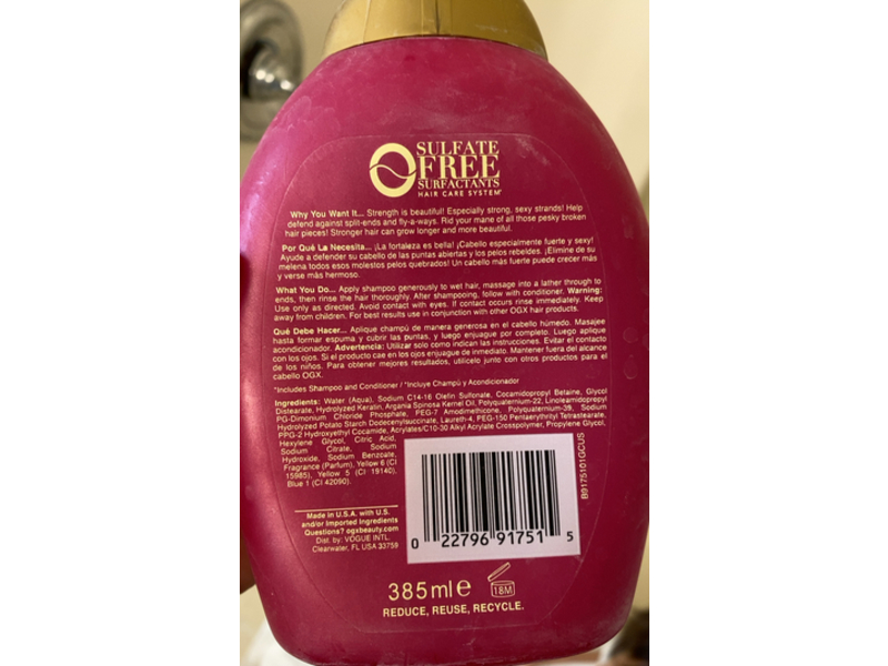 Organix Anti-Breakage+ Keratin Oil Shampoo, 13 fl oz/385mL