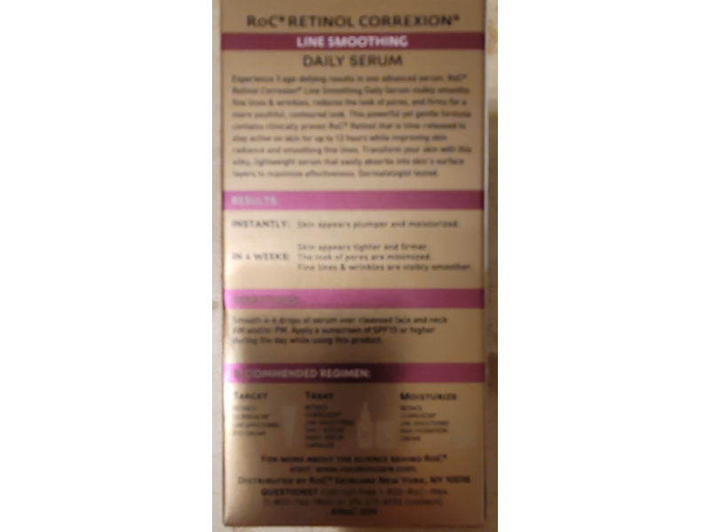Roc Retinol Correxion Line Smoothing Daily Serum, Advanced Retinol, 1 fl oz/30 mL