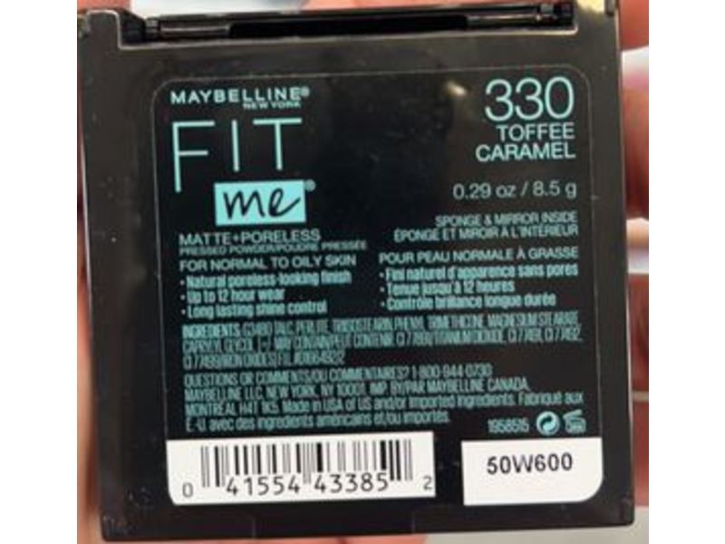 Maybelline New York Fit Me Matte + Poreless Powder, 330 Toffee , 0.29 oz/8.5 g
