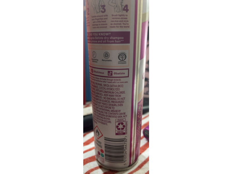 Batiste Cozy Cashmere Dry Shampoo, Toasty Vanilla, 4.23 oz/120 g