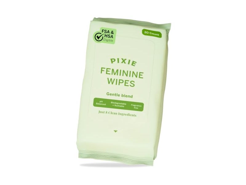 Pixie Feminine Wipes, Fragrance Free, 20 Count