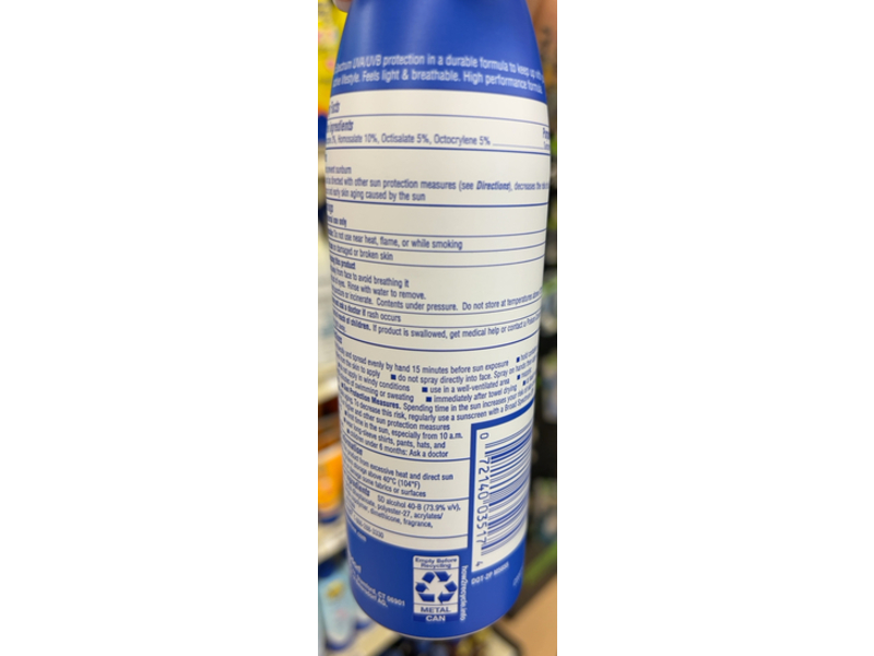 Coppertone 4-In-1 Performance Sunscreen Spray, Sport, SPF 50, 5.5 oz/156 g, Pack Of 3