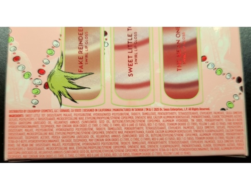 ColourPop x The Grinch Dr.Seuss Merry Grinchmas Swirl Lip Gloss Kit, 0.21 oz/6 g, 3 Count