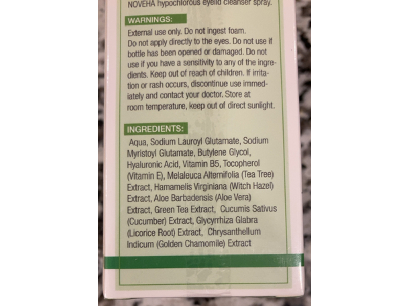 Noveha Eyelid & Facial Foaming Cleanser, Tea Tree, 3.38 fl oz/100 mL