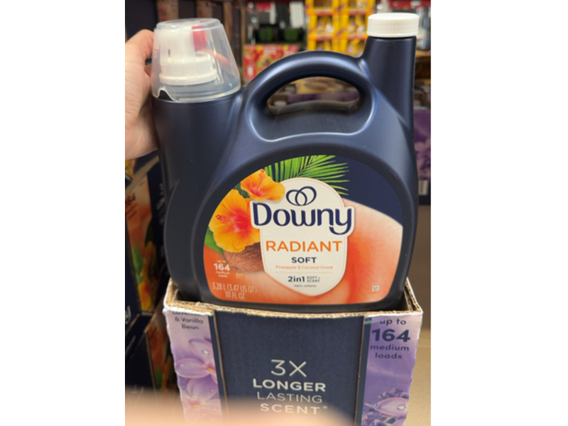 Downy Radiant Soft Fabric Softener, Pineapple & Coconut Grove, 164 Loads, 111 fl oz/3.28 L