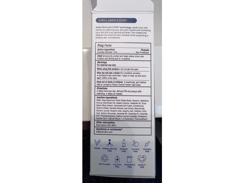 Soteri Skin 2-Step pH/Lock Eczema Relief Body & Face Moisturizing Cream Starter Kit, 3.4 fl oz/100 mL