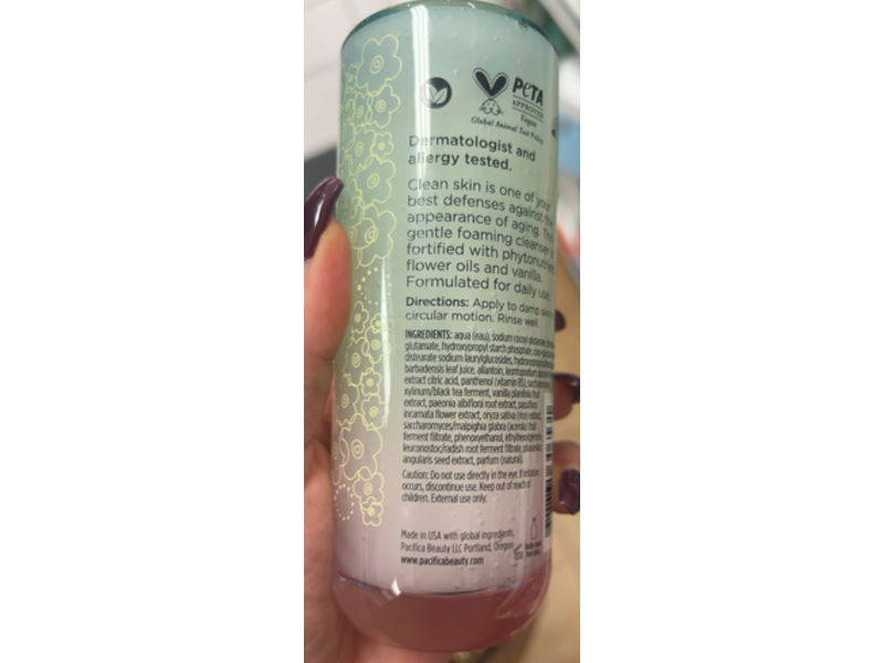 Pacifica Beauty Future Youth Foaming Cleansing Gel, Oat & Flower Milk, 4.7 fl oz/140 mL