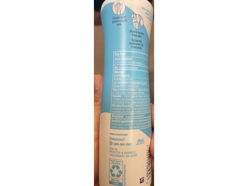 Secret Antiperspirant Deodorant Dry Spray, Relaxing Lavender, 4.1 oz/116 g, Pack Of 3