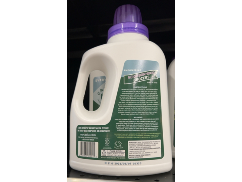 Cadia Everyday Fabric Softener, Lavender, 100 Loads, 50 fl oz/1.47 L