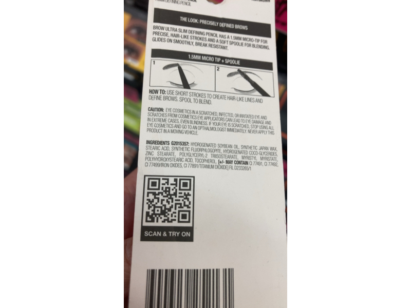 Maybelline New York Brow Ultra Slim Brow Pencil, Ash Brown, 0.003 oz/90 mg