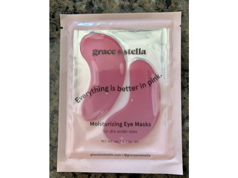 Grace & Stella Moisturizing Eye Mask, Pink, 0.2 fl oz/6 g, 1 Pair