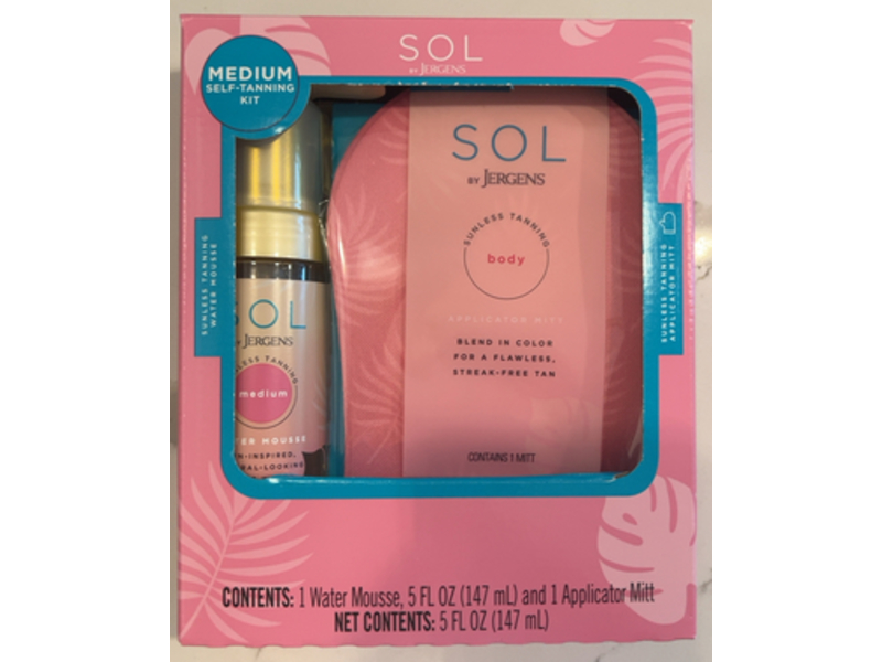SOL By Jergens Self Tanner Water Mousse Kit, Medium, 5 fl oz/147 mL