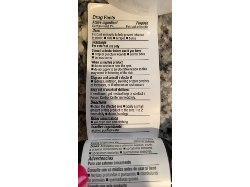 De La Cruz Gentian Violet Toques De Violeta First Aid Antiseptic, 1 fl oz/30 mL, Pack OF 12