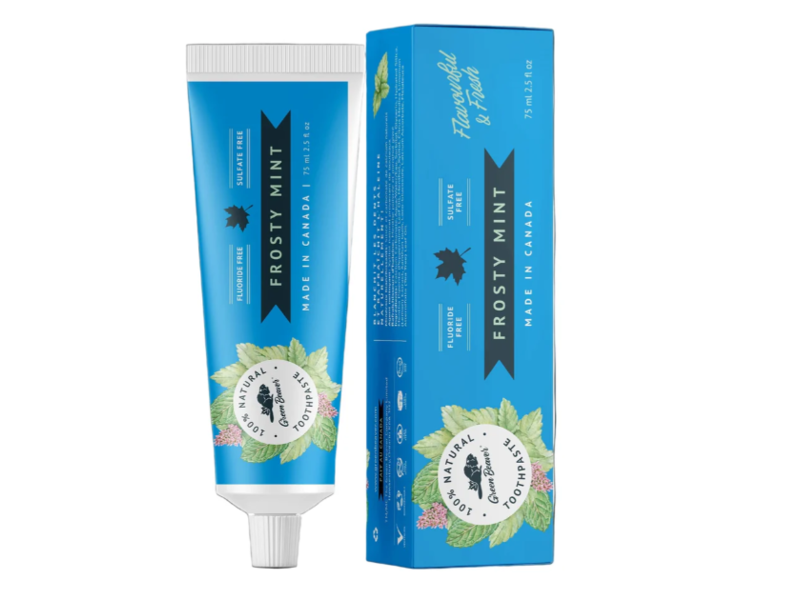 Green Beaver Toothpaste, Frosty Mint, 2.5 fl oz/75 mL