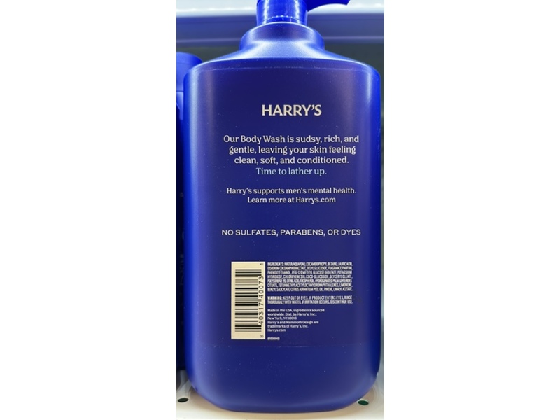 Harry's Body Wash, Stone Charcoal & Lime, 30 fl oz/887 mL