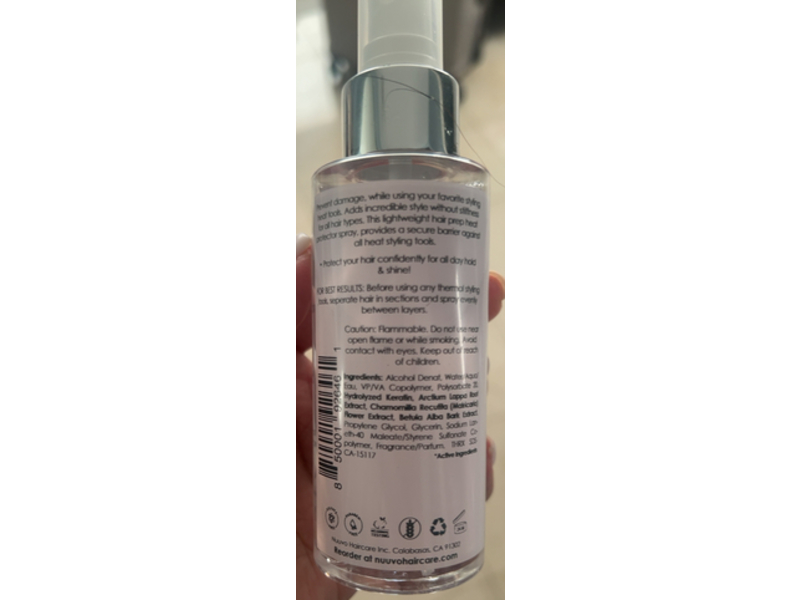 Nuuvo Haircare Invisi Shield Invisible Heat & UV Protectant Spray, 4 fl oz/118 mL