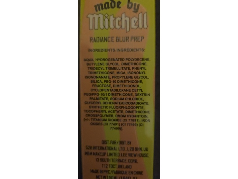Made By Mitchell Blur Radiance Primer, LBL2, 1.68 fl oz/50 mL