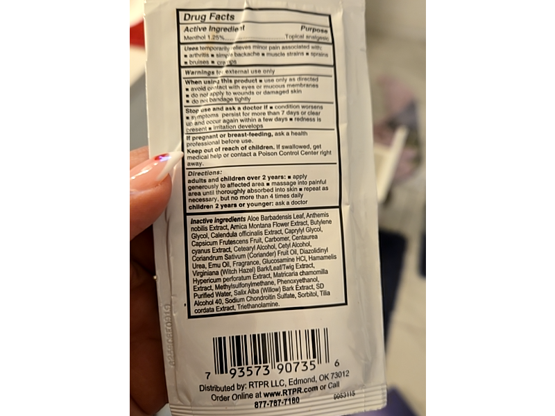 Real Time Pain Relief Topical Analgesic Pain Relief Lotion, 0.1 fl oz/2.84 mL