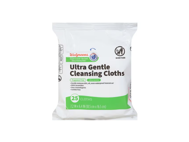 Walgreens Ultra Gentle Cleansing Cloths, Fragrance Free, 25 Count