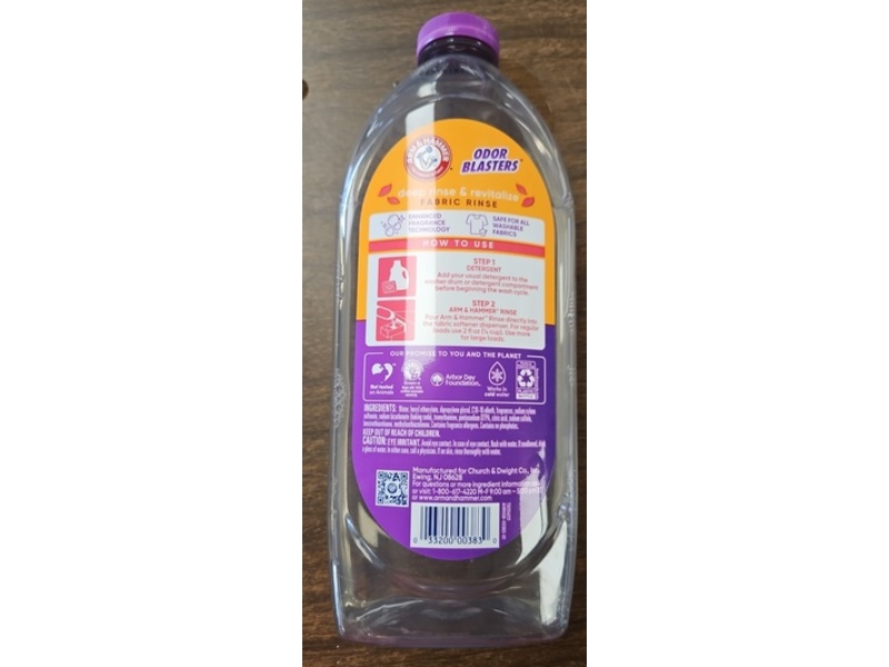 Arm & Hammer Odor Blasters Fabric Rinse, Fresh Escape, 50 fl oz/1.47 L